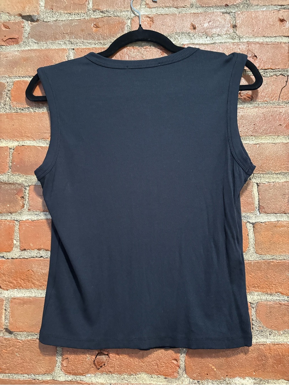 Pink Rose Navy Ribbed Button-Front Sleeveless Top - Picture 3 of 3